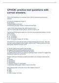 CPHON: practice test questions with correct answers.