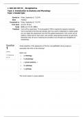 BIO 201 Topic 1 TEST Questions and Answers A&P Straighterline