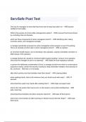 ServSafe Post Test Questions & Answers 2023 ( A+ GRADED 100% VERIFIED)