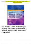 Test Bank for Lewis’s Medical Surgical Nursing 12th Edition Harding  Chapter 1 - 69 Updated Revised 2024/2025