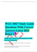 WGU D027 Study guide Questions With Correct Answers!! 