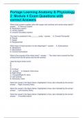 Portage Learning Anatomy & Physiology 2: Module 4 Exam Questions with correct Answers 