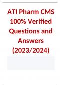 ATI Pharmacology CMS Proctored Exam 100% Verified Questions and Answers (2023/2024)