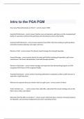 Intro to the PGA PGM exam questions and 100% correct answers