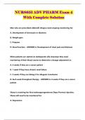 NURS651 ADV PHARM Exam 4 With Complete Solution