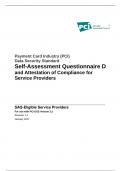 Payment Card Industry (PCI)  Data Security Standard Self-Assessment Questionnaire D and Attestation of Compliance for  Service Providers SAQ-Eligible Service Providers  For use with PCI DSS Version 3.2 Revision 1.1 January 2017 Document Changes Date PCI D