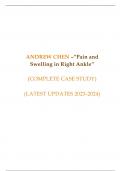 Andrew Chen –“Pain and Swelling in Right Ankle”;   (Latest Updates 2023-2024)