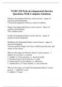 NURS 328 Peds developmental theories Questions With Complete Solutions.