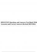 HESI EXIT Questions and Answers Test Bank With  Accurate and Correct Answers Revised 2023/2024.