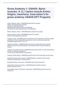 Gross Anatomy 1- USAHS- Spine muscles: A ,O, I (spine muscle Action, Origins, Insertions, Innervation's for gross anatomy USAHS DPT Program)