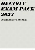 HEC101V EXAM PACK 2023