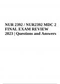 NUR 2392 MDC II Examination Blue Print 2024, NUR 2392 / NUR2392 MDC 2 FINAL EXAM Questions With Answers Latest Update & NUR 2392 / NUR2392 Multidimensional Care II MDC 2: Final Exam Questions With Answers 2024/2025 | GRADED.