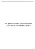 TEST BANK FOR BRADY EMERGENCY CARE 12TH EDITION 12 ED DANIEL J LIMMER