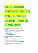 ACCUPLACER  SENTENCE SKILLS  TEST QUESTION  LATEST UPDATE  2023/2024