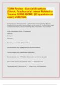 TCRN Review - Special Situations (Shock, Psychosocial Issues Related to Trauma, SIRS& MODS) (22 questions on exam) VERIFIED.