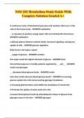 NSG 115 Metabolism Study Guide With Complete Solution Graded A+