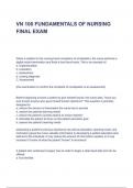 VN 100 FUNDAMENTALS OF NURSING FINAL EXAM (A+ GRADED 100% VERIFIED)