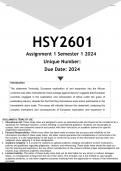 HSY2601 Assignment 1 (ANSWERS) Semester 1 2024 - DISTINCTION GUARANTEED