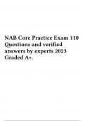 NAB Core Practice Exam 110 Questions and verified answers by experts 2023 Graded A+.