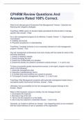 CPHRM Review Questions And Answers Rated 100% Correct.