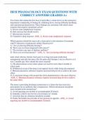 HESI PHAMACOLOGY EXAM QUESTIONS WITH CORRECT ANSWERS GRADED A+