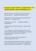 GOLD COAST FINAL EXAM 2023 (77) QUESTIONS AND ANSWERS (A+).