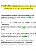 WGU D084 Cloud Platform Solutions Exam  questions and answers latest 2023 - 2024 [100% correct answers]