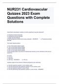 Bundle For NUR231 Exam Questions with Complete Solutions