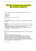 CPH 2611 Nutrition Exam Questions With Answers Graded A+