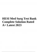 HESI Med Surg Exam Questions With Answers Latest 2023/2024 | Test Bank | VERIFIED