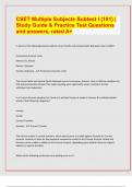 CSET Multiple Subjects Subtest I (101) | Study Guide & Practice Test Questions and answers, rated A+