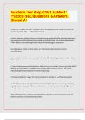 Teachers Test Prep CSET Subtest 1 Practice test, Questions & Answers. Graded A+