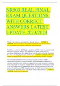 NR503 REAL FINAL  EXAM QUESTIONS  WITH CORRECT  ANSWERS LATEST  UPDATE 2023/2024