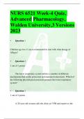 NURS 6521 Week-4 Quiz,  Advanced Pharmacology, Walden University,3 Versions 2023 • Question 1 Children age 6 to 11 are recommended to start with what dosage of Allegra? • Question 2 1 out of 1 points The lower respiratory system utilizes a number of diffe