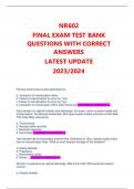 NR602  FINAL EXAM TEST BANK QUESTIONS WITH CORRECT  ANSWERS  LATEST UPDATE  2023/2024