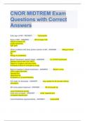 CNOR MIDTREM Exam Questions with Correct Answers 