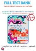 Test Bank For Gerontologic Nursing 6th Edition By Sue E. Meiner; Jennifer J. Yeager | 2019-2020 | 9780323498111 | Chapter 1-29 | Complete Questions And Answers A+