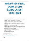 NRNP 6566 FINAL  EXAM STUDY  GUIDE LATEST  2023- 2024