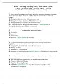 Relias Learning Nursing Test (Latest 2023 - 2024) Actual Questions and Answers 100% Correct