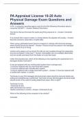 PA Appraisal License 16-20 Auto Physical Damage Exam Questions and Answers