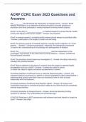 ACRP CCRC Exam 2023 Questions and Answers