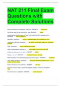 NAT 211 Final Exam Questions with Complete Solutions 