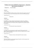 NURS 6521 Final Exam 1. Questions and Answers (Graded A).