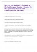 Brunner and Suddarth's Textbook of Medical Surgical Nursing ; Chapter 67: Management of Patients with Cerebrovascular Disorders  | Questions and Answers(A+ Solution guide)