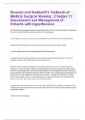 Brunner and Suddarth's Textbook of Medical Surgical Nursing ; Chapter 31: Assessment and Management of Patients with Hypertension questions with complete solution graded A+