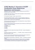 CCRC Module 2: Overview of ACRP Certification Exam References Questions and Answers