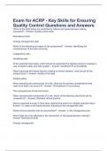 Exam for ACRP - Key Skills for Ensuring Quality Control Questions and Answers