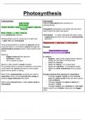 GCSE Biology Higher - Photosynthesis Notes