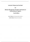 Test Bank For Behavior Management: Principles and Practices of Positive Behavior Supports 4th Edition All Chapters - 9780137413065