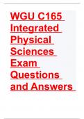 WGU C165 Integrated Physical Sciences Exam 2023 Questions and Answers (Verified Answers)